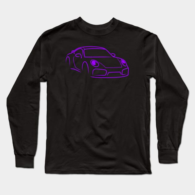 911 car sport racing race ungu Long Sleeve T-Shirt by creative.z